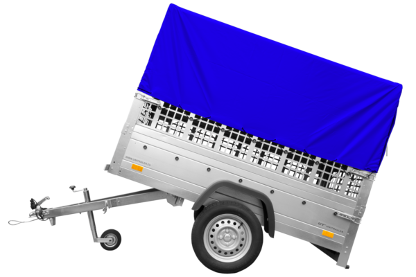 Remorque tôle non freinée Garden Trailer 200 KIPP 200x106 cm [avec rehausses grillagées, bâche haute et arceau]