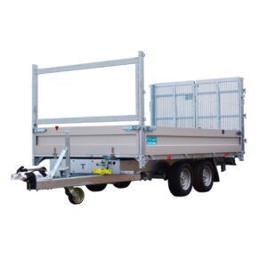 Remorque multifonctionnelle Benne et plateau basculant 2 Essieux de 1800 KG 352x192 - PTC - 3500 KG - CU 2400KG - roues 195/60R12